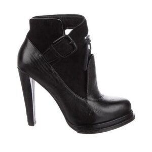 Alexander Wang Black Leather‎ Monique Platform Booties Size 40.5